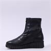 Pepe Saenz Sara Front Zip Wedge Boot - Black Leather